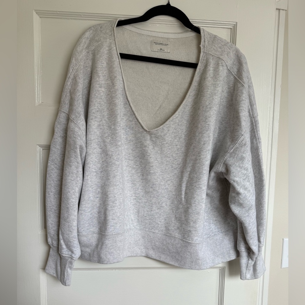 Women's Gray V-Neck Sweater